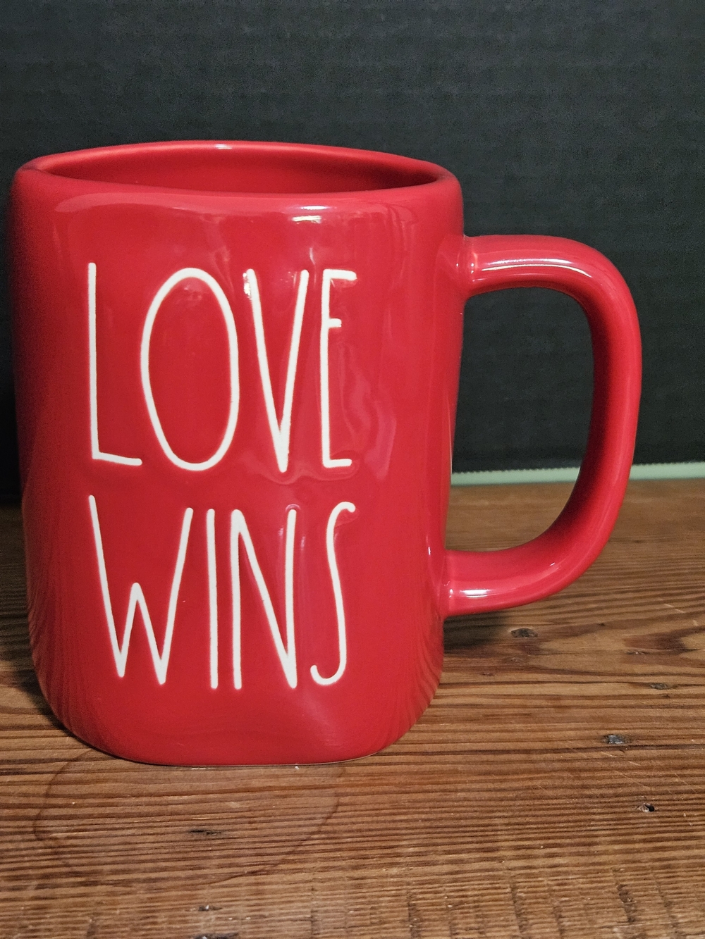 Rae Dunn Red "Love Wins" Ceramic Coffee Mug - Home Dining